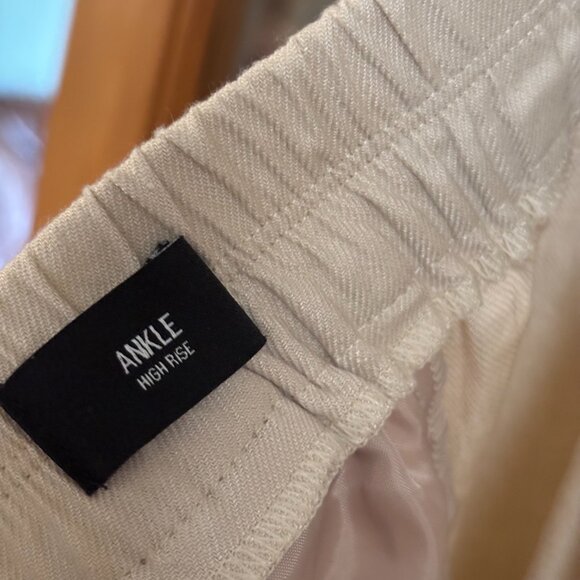 Express Linen Ankle High Rise pants. SZ: Large/ Stone color - Picture 10 of 11